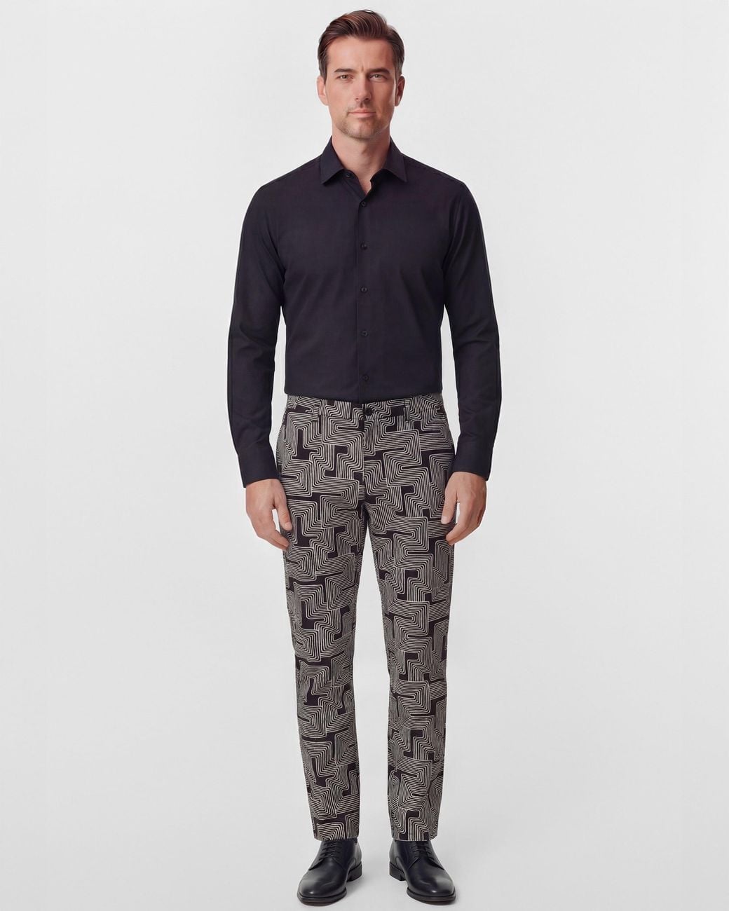 Lords of Harlech Gray Charles Inter Twine Tailored Pant for men