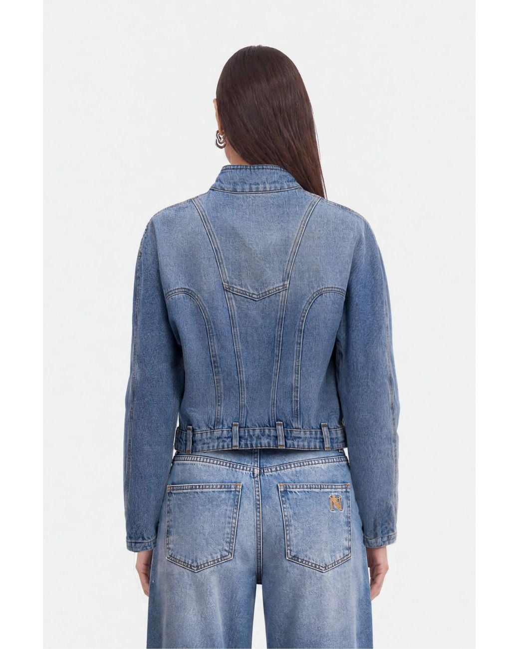 Nocturne Blue Stand Collar Denim Jacket