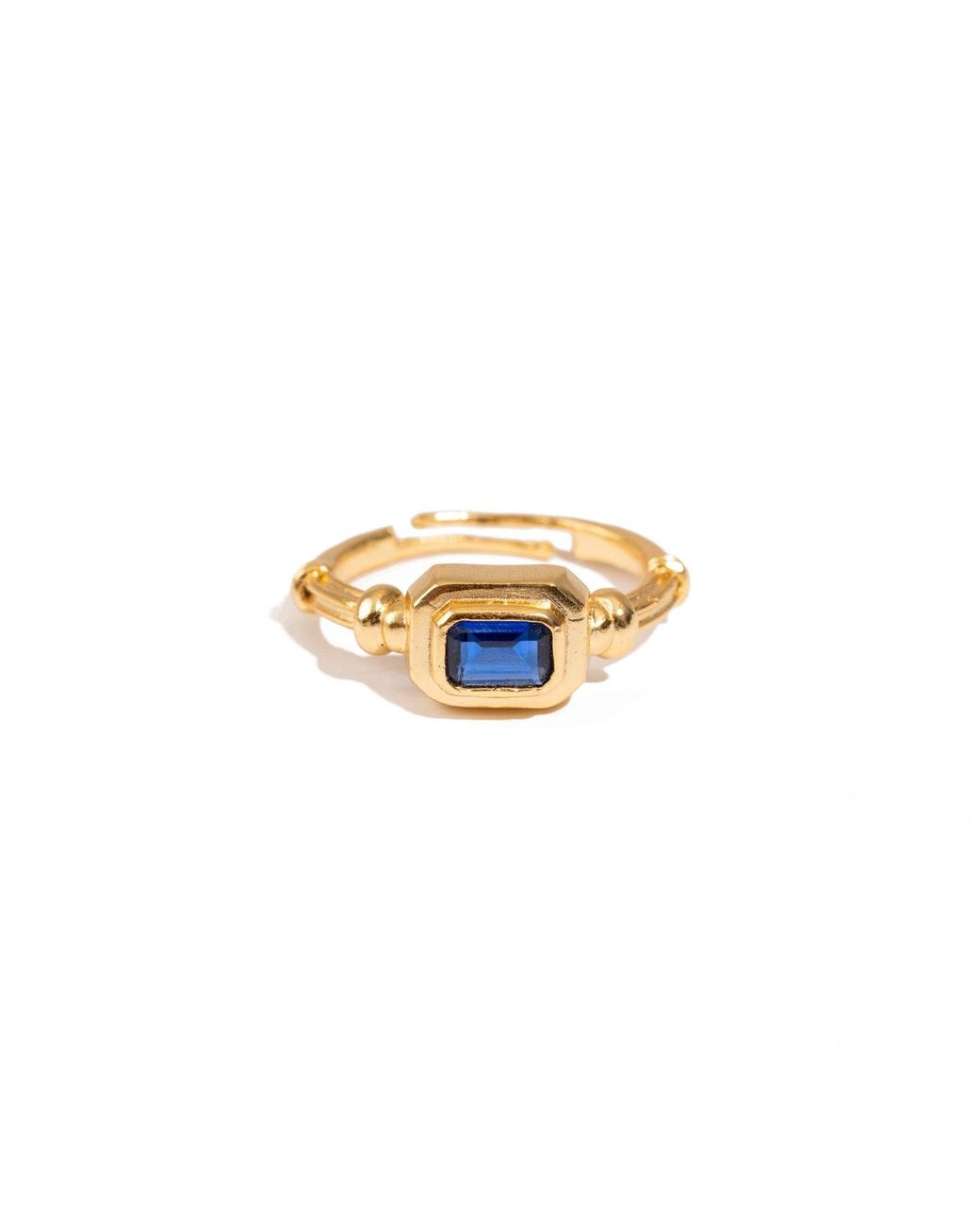 Ebru Jewelry Metallic Sapphire Spark Minimalist Adjustable Ring