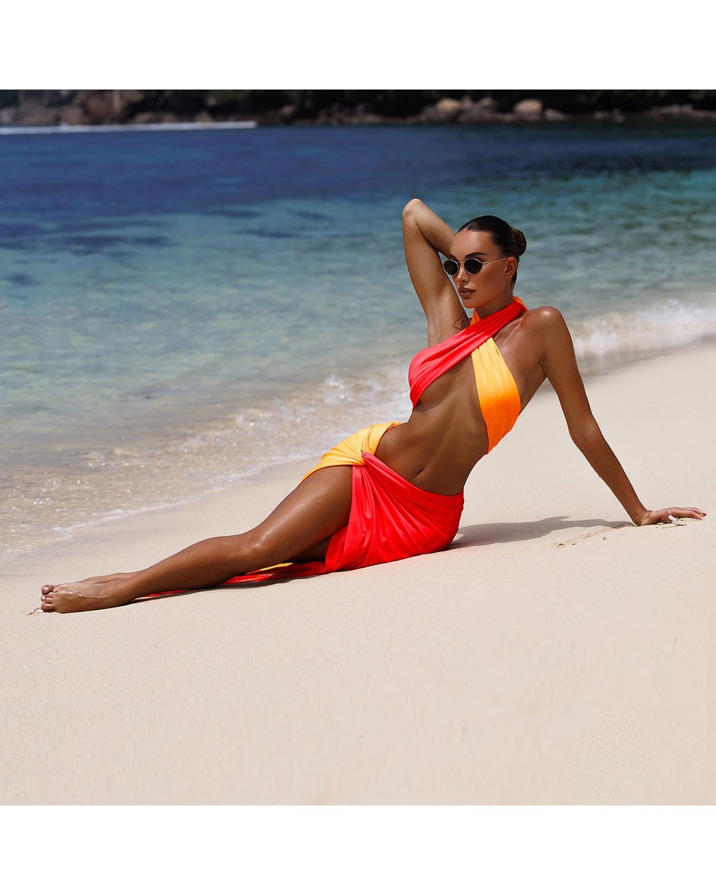Ak Royalty Resortwear Red St Tropez Set