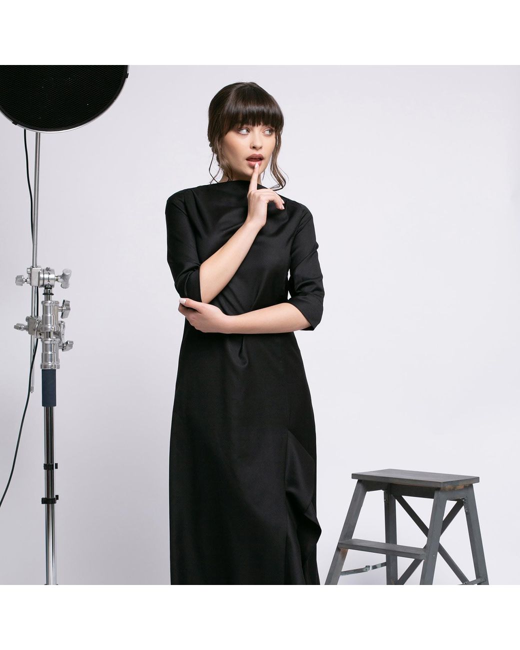 Larisa Dragna Black Mystique Long Slit Dress