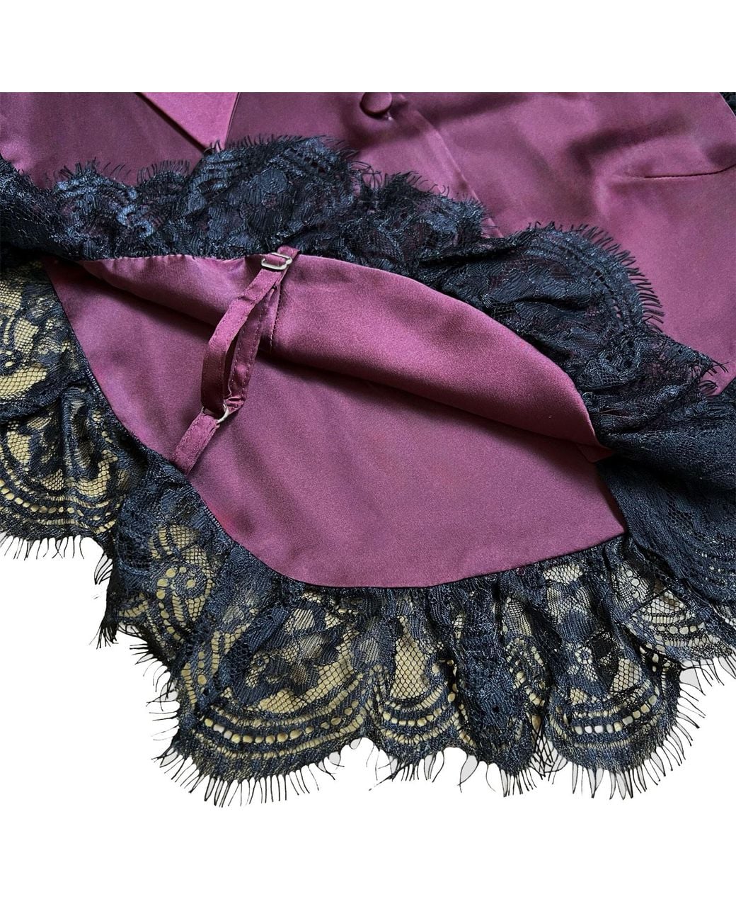 L2R THE LABEL Purple Burgundy Satin Amal Top
