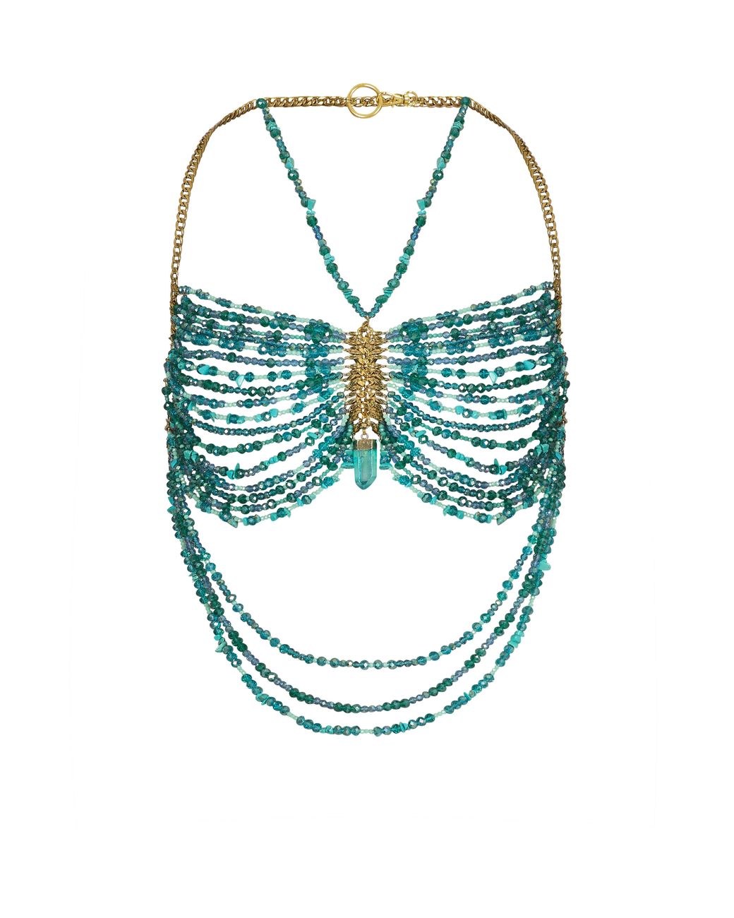 Haus of Mclees Blue Beaded Top