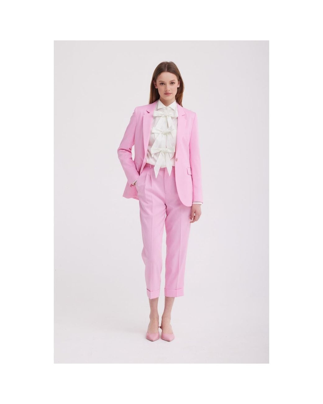 Georgette Pink Peony Tailored Trousers
