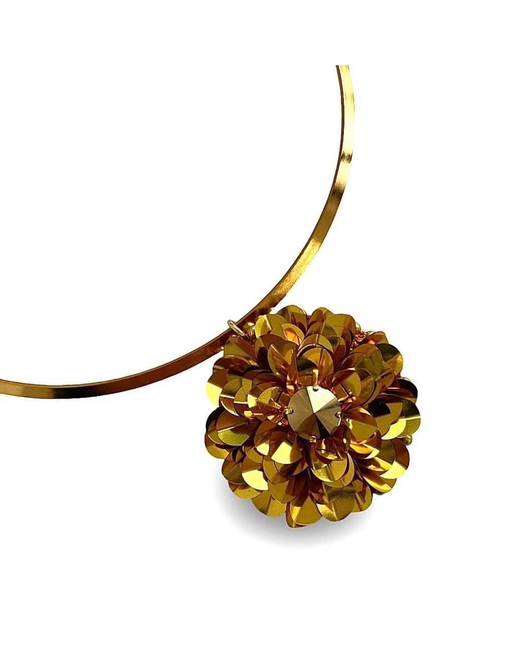 PINAR OZEVLAT Metallic Dahlia Collar Choker