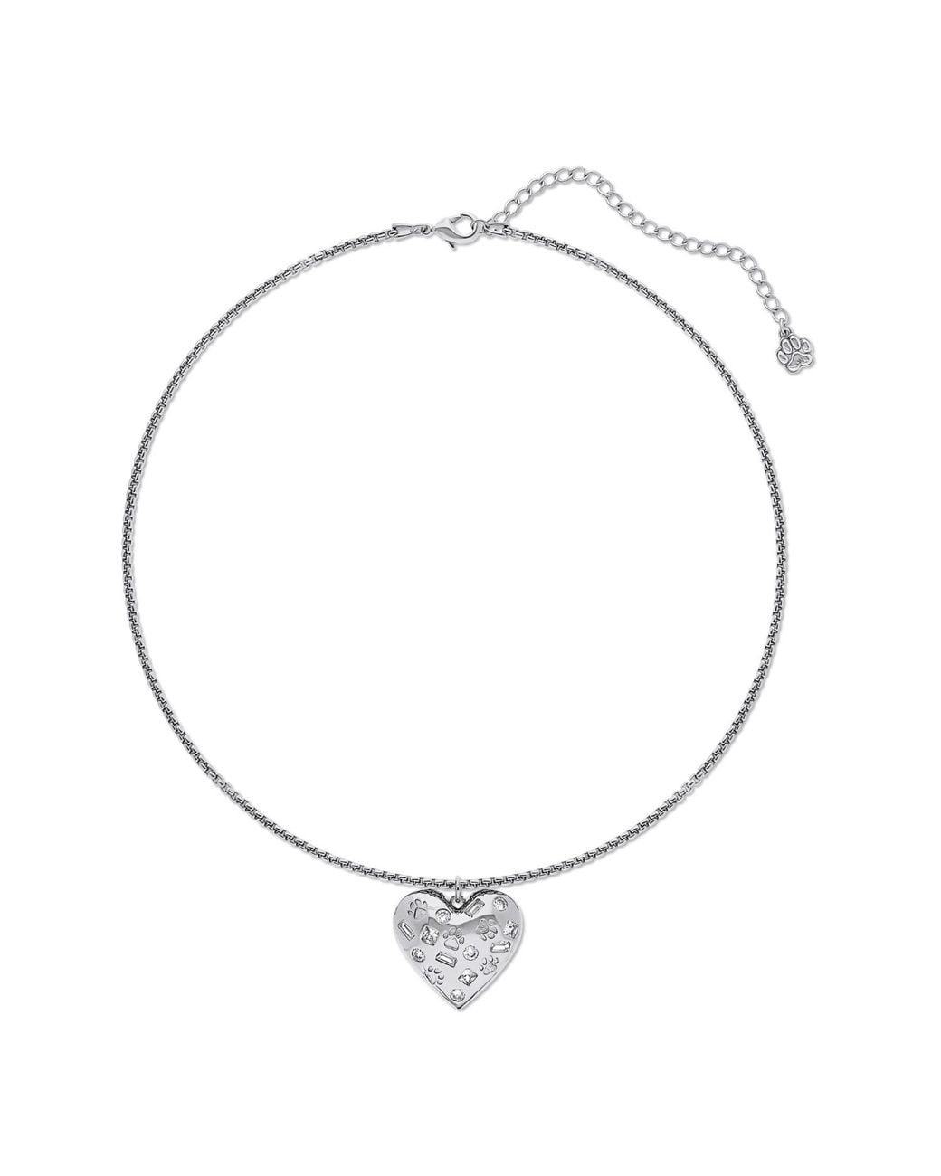 Cloud Haven Metallic Paw Prints On My Heart Necklace