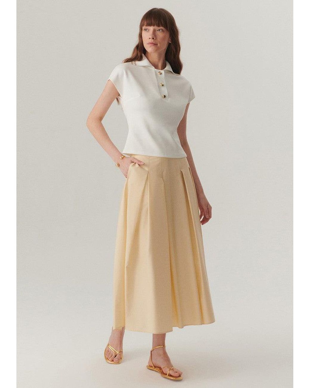 Exquise White Neutrals Regular Minimalist Crystal Pocket Juniper Tee