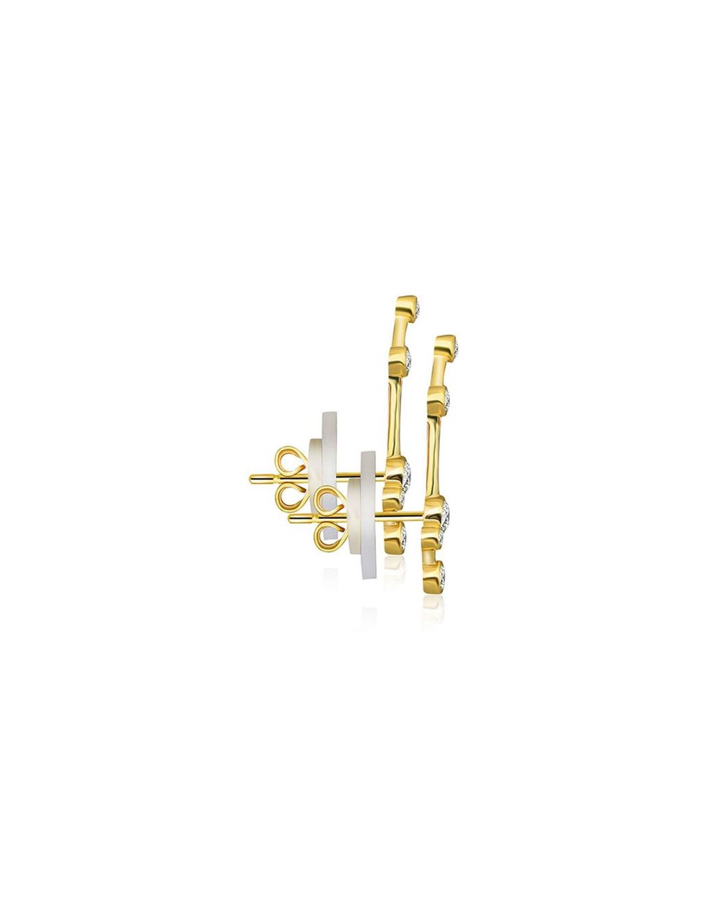 Genevieve Collection Metallic Sagittarius Zodiac Constellation Earring 18K & Diamond