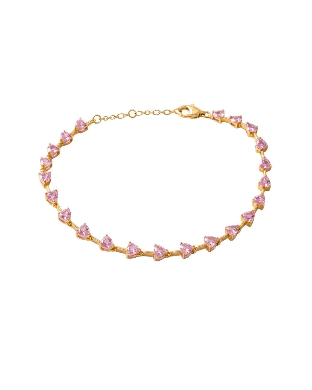 Sophelia Metallic Sterling Tourmaline Birthstone Heart Tennis Bracelet