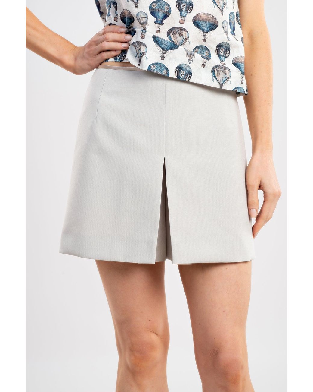 Ginta White Hot Air Balloon-Print Cotton Top & Shorts Set