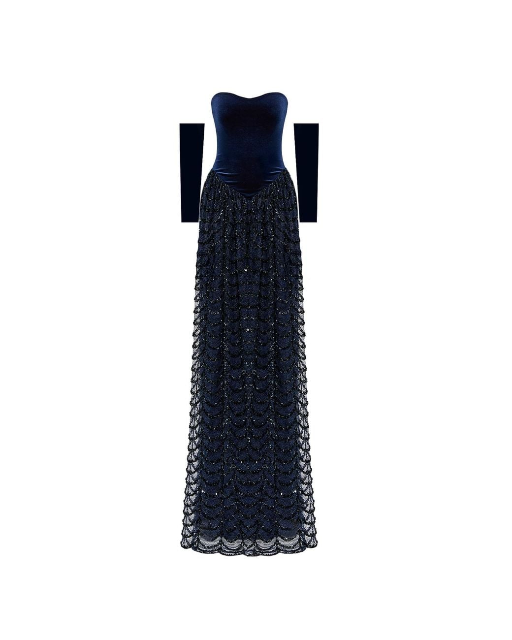 Nur Karaata Blue Throne Of Velvet Gown