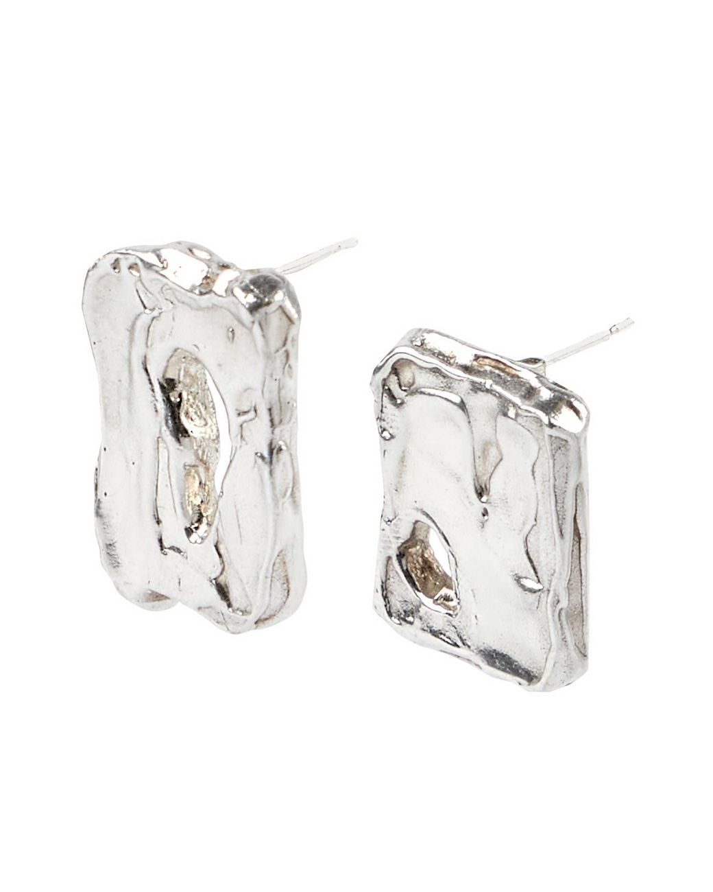 De Roms Metallic Abstract Molten Soulmate Earrings