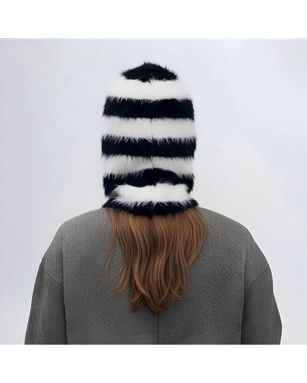 London Atelier Byproduct Black Striped & Striped Fuzzy Balaclava