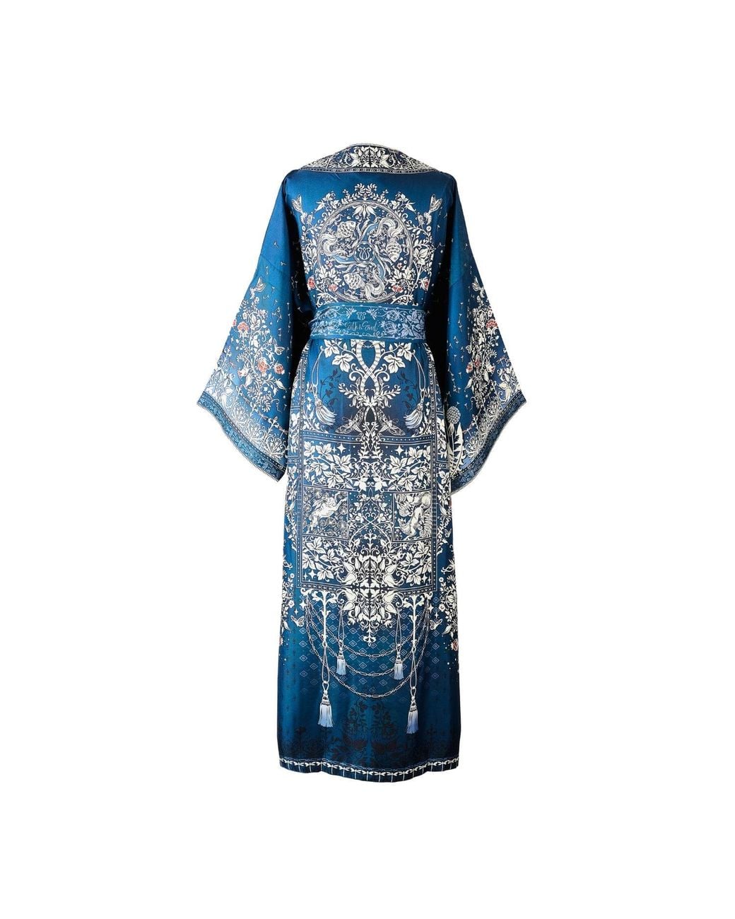 Silk&Soul Blue Tree Of Life Silk Robe