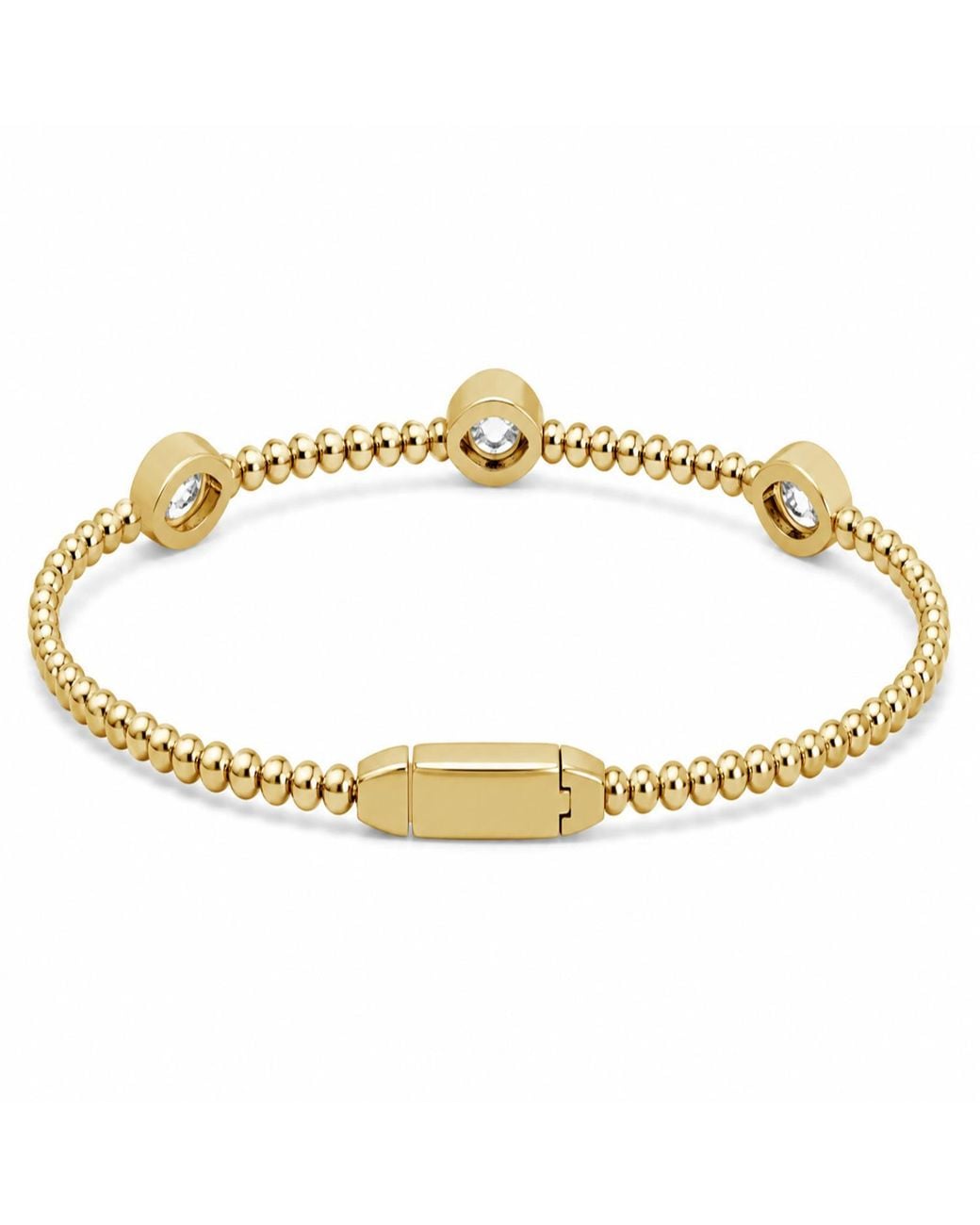 Artisan Metallic 14K Three Round Diamond Beaded Bracelet