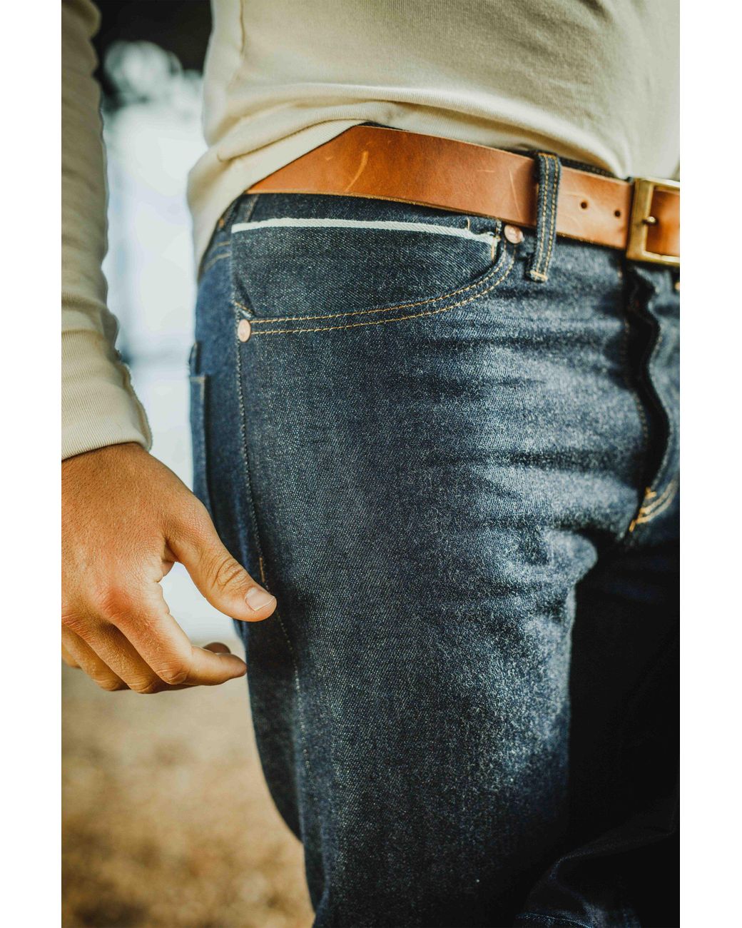 &SONS Trading Co Brown Neutrals &Sons Tan Leather Belt for men