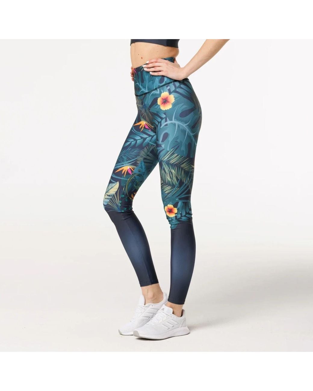 Aloha From Deer Blue Tropical Power Highwaisted Leggings