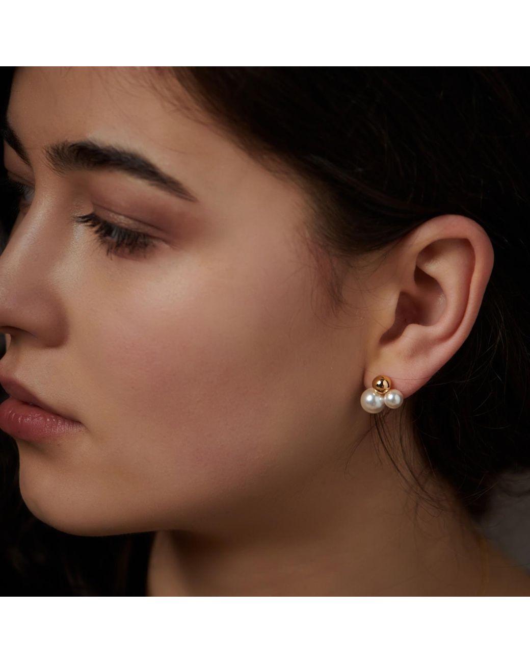 Janus Edinburgh Metallic Jemet Trio Freshwater Pearls Vermeil Earrings