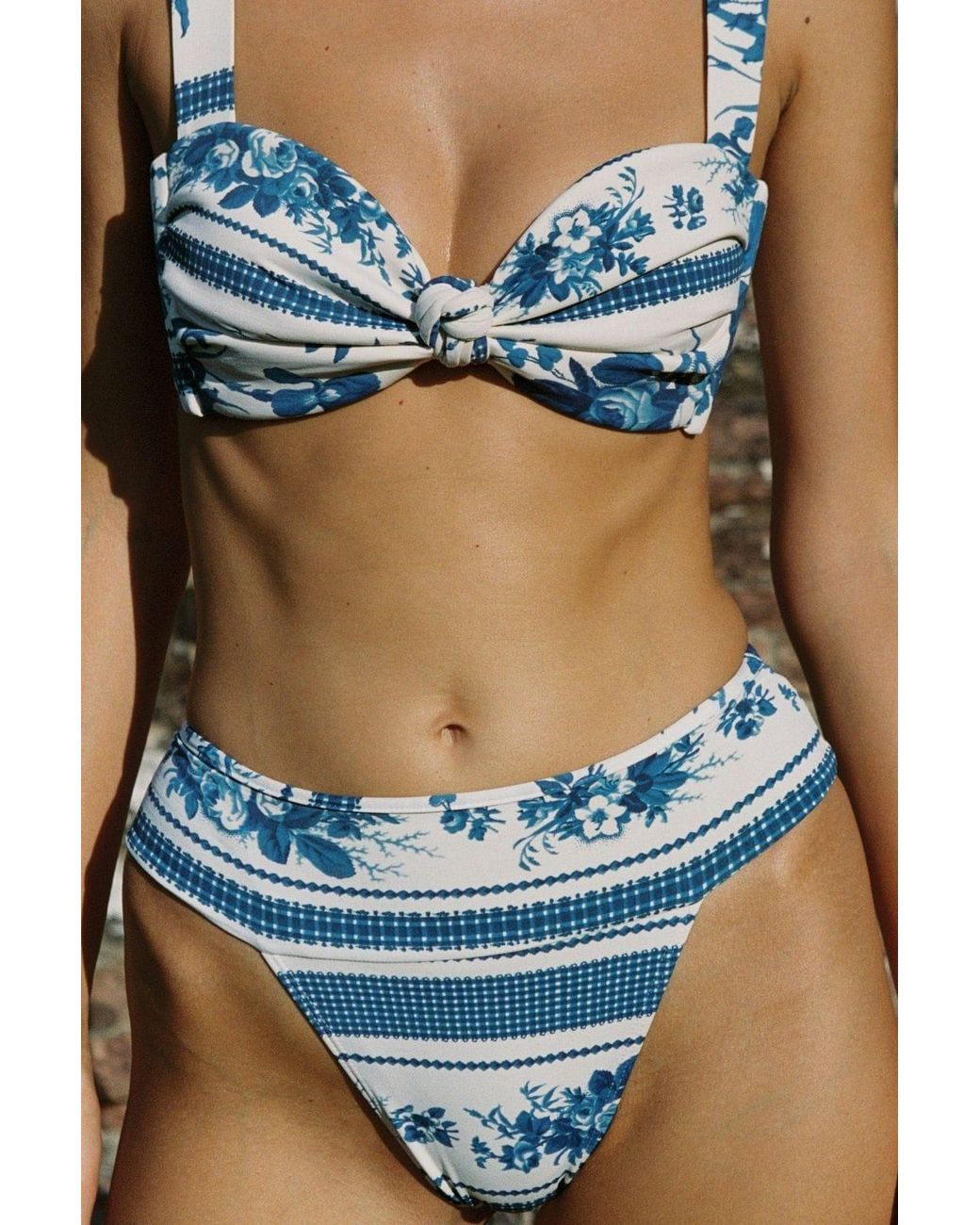 Montce Blue Toile Stripe Tamarindo Bikini Bottom