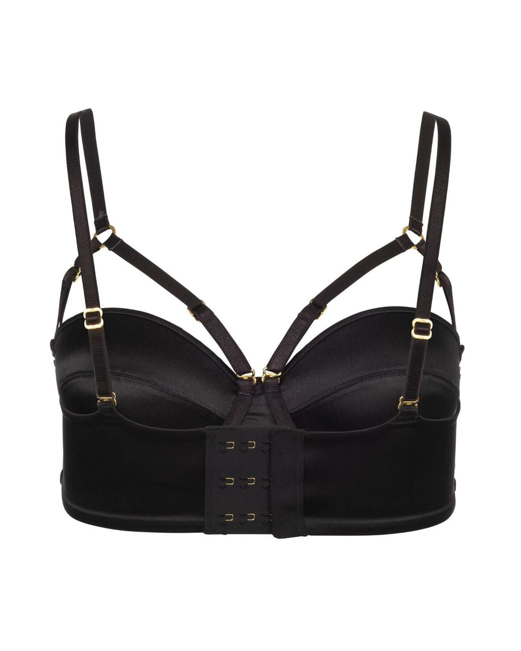Black Heart Lingerie Black Convertible Silk Longline Bra