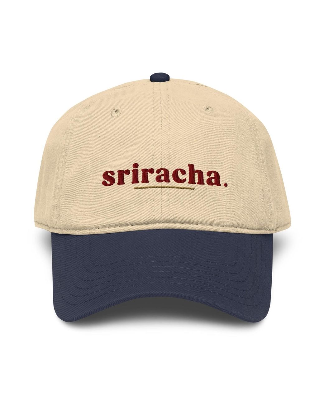 Anchor and Crew Blue Neutrals Natural & Sriracha Slogan Cotton Embroidered Cap