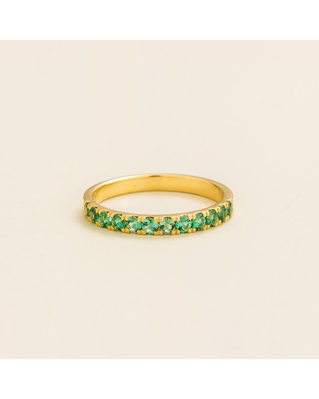 Juvetti Yellow Salto Ring Set With Emerald