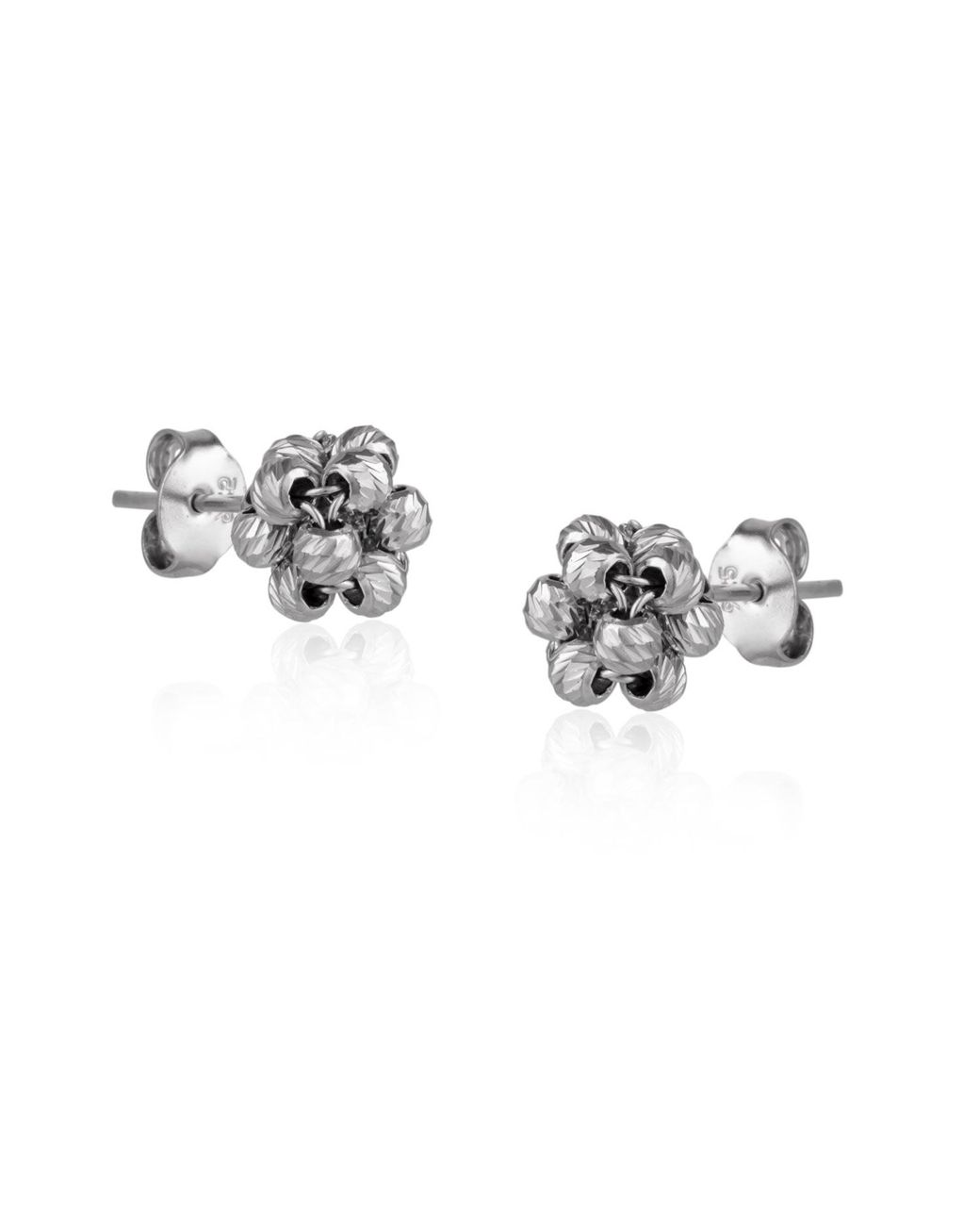 Spero London White Sterling Dorissa Beaded Stud Earring