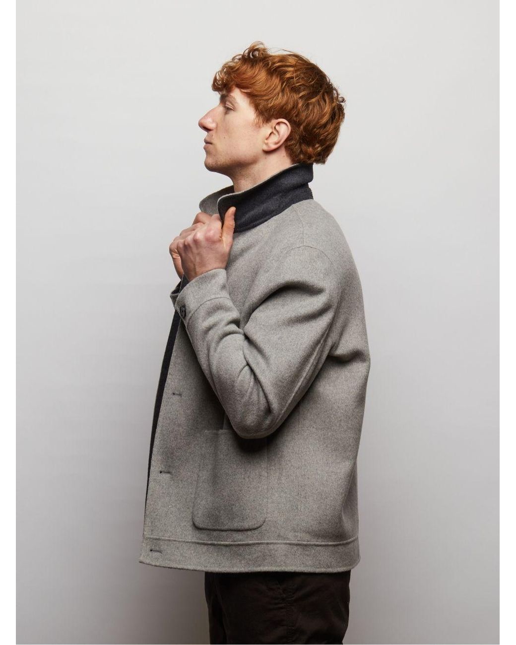 Guards London Gray Irish Reversible Wool Blend Jacket for men