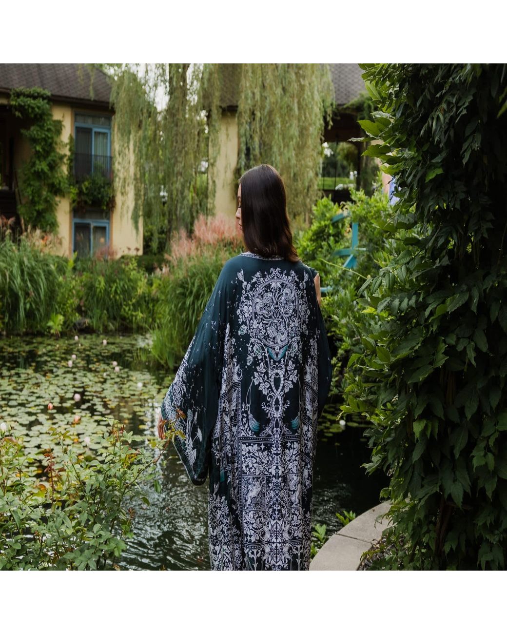 Silk&Soul Gray Tree Of Life Silk Robe