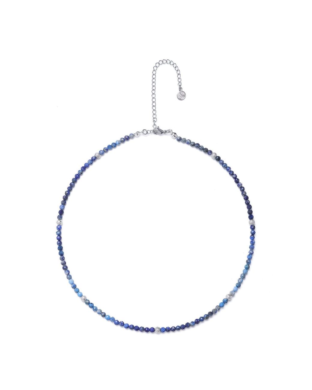 Seven Saints Blue Oracle Of The Deep, Lapis Lazuli Choker Necklace, Rhodium