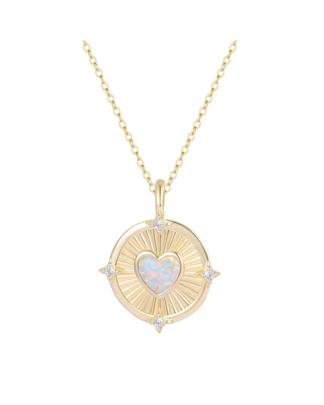 KAMARIA Metallic Radiant Opal Heart Necklace