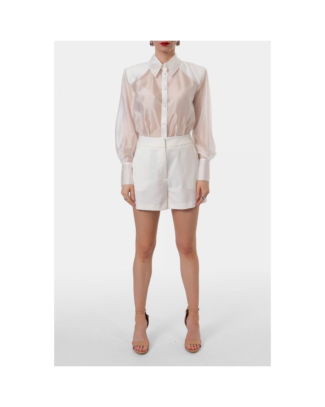 AGGI by HALEWSKI Gray Sarita Elegant Shirt With Long Sleeves