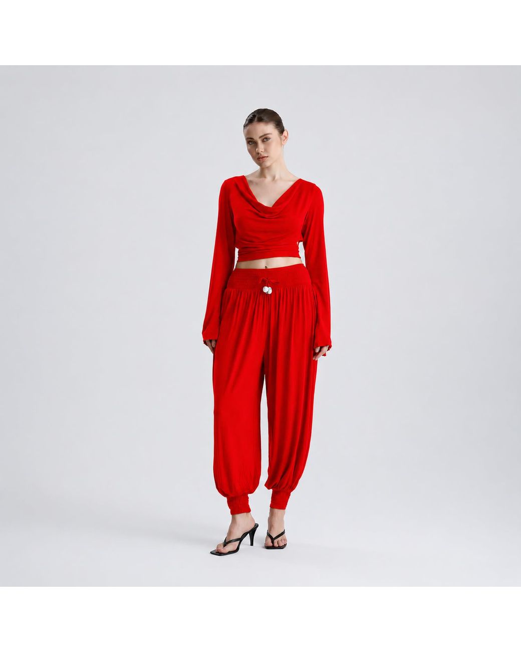 Maison De Gala Red Valerie Scarlet Drape Set