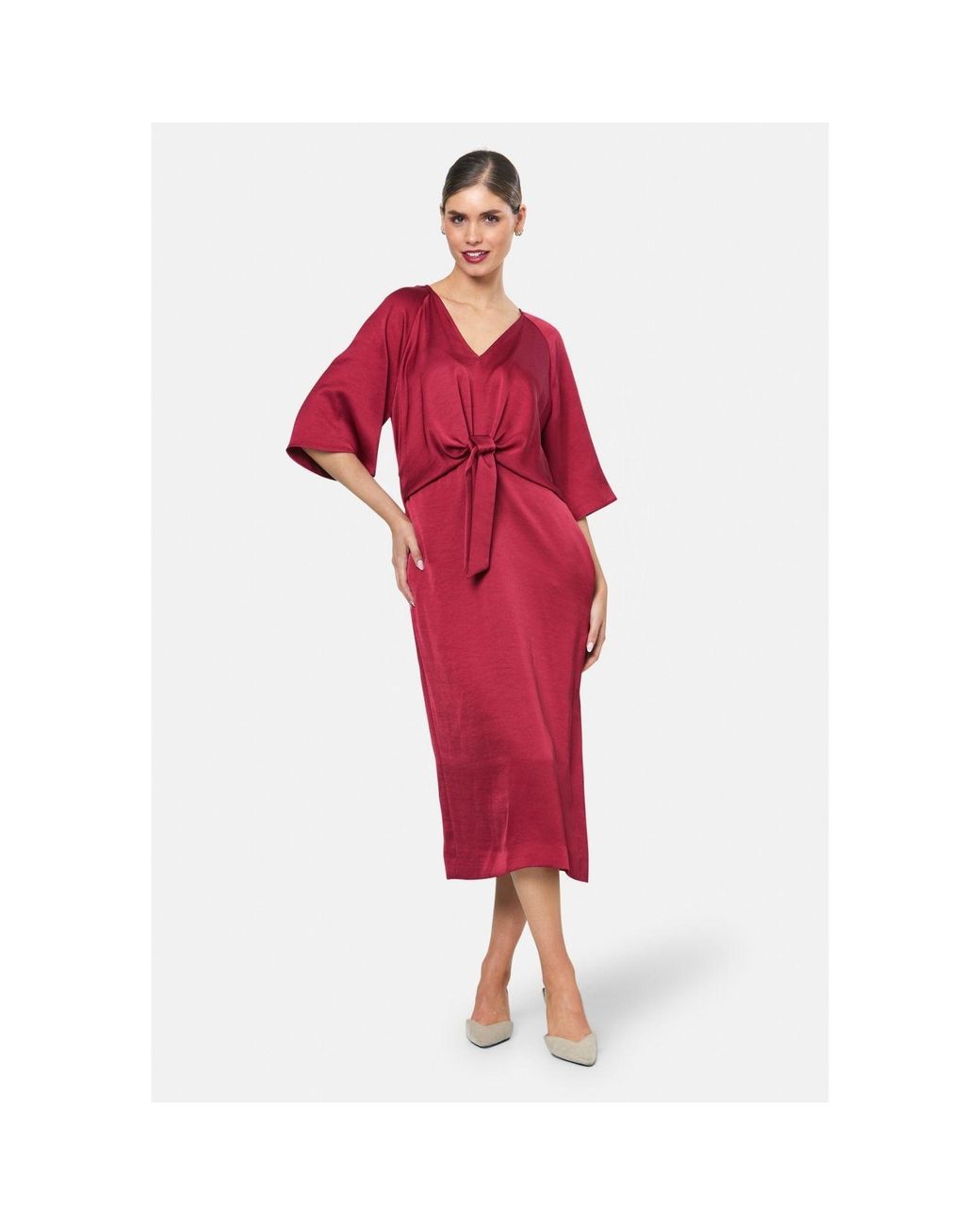 Helen Mcalinden Red Aibhe Ruby Satin Dress