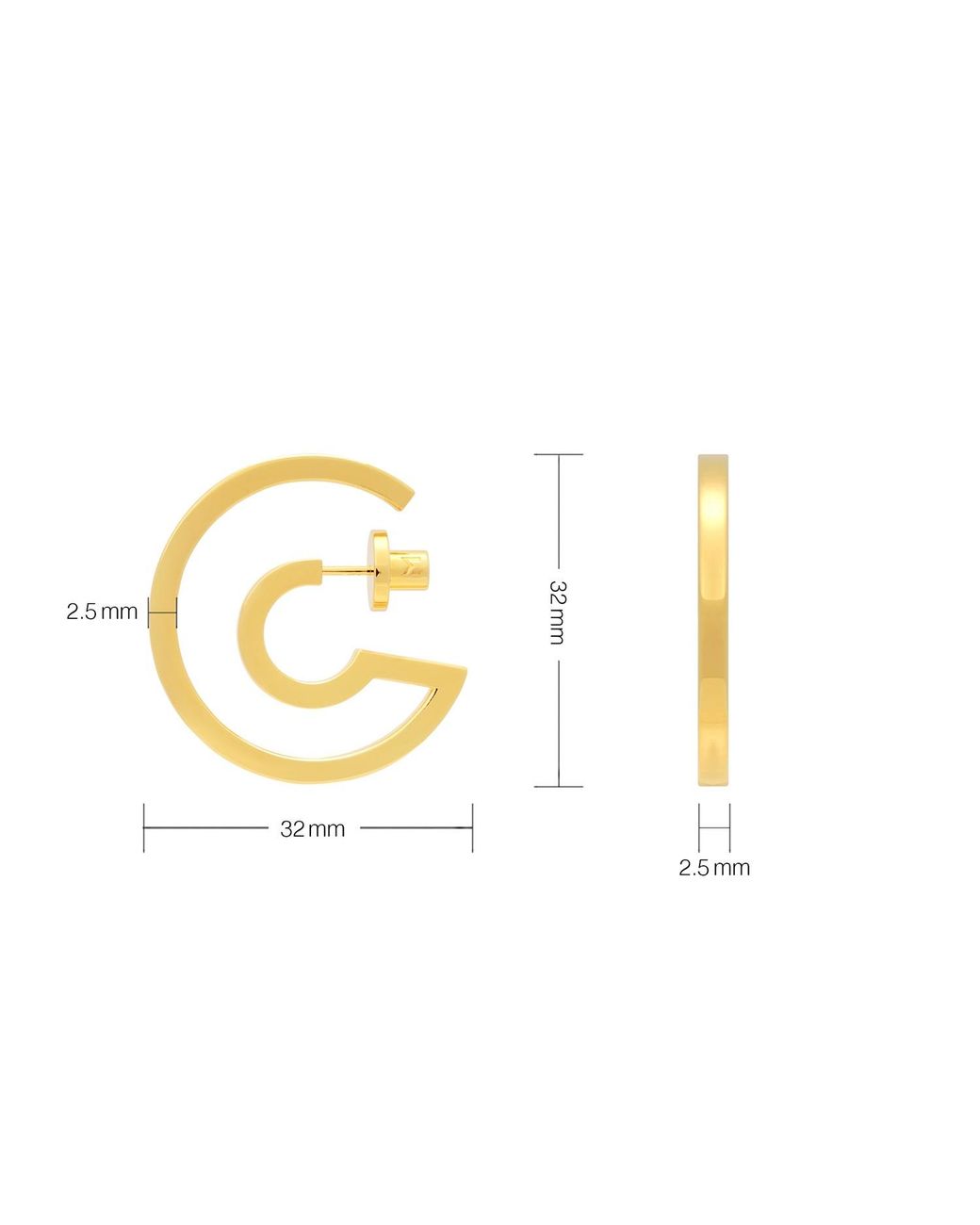 Meulien Metallic Unique Open Hoop And Huggie Earrings