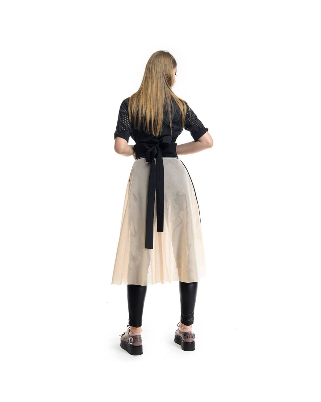 Larisa Dragna Black Trio Cotton Shirt With Voile Insert
