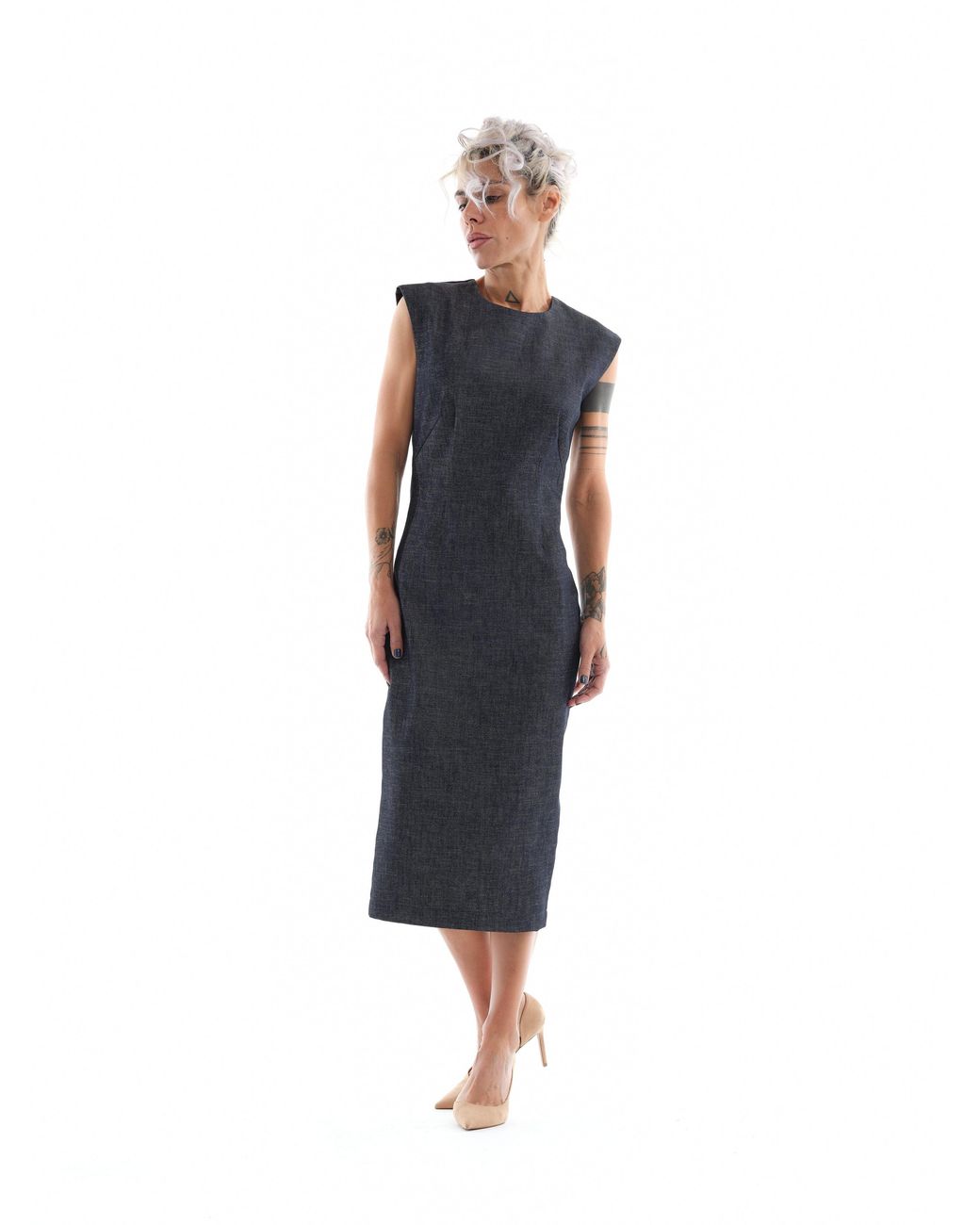 Clothes by Locker Room Black Denim Cutout Midi Dress