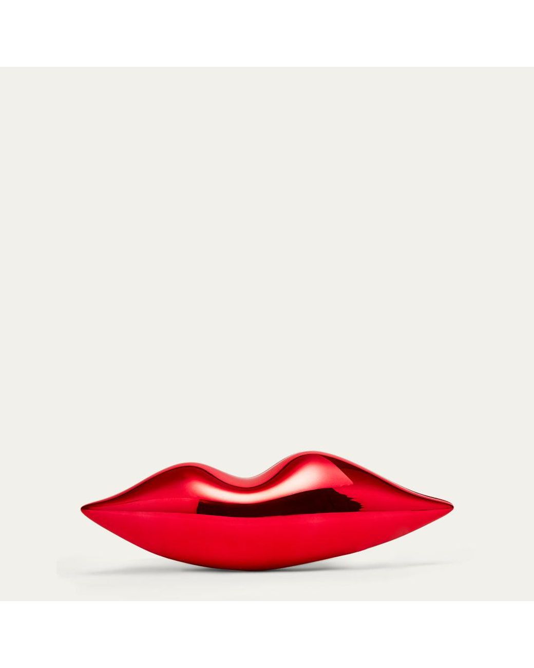 Lulu Guinness Red Surrealist Lips Clutch