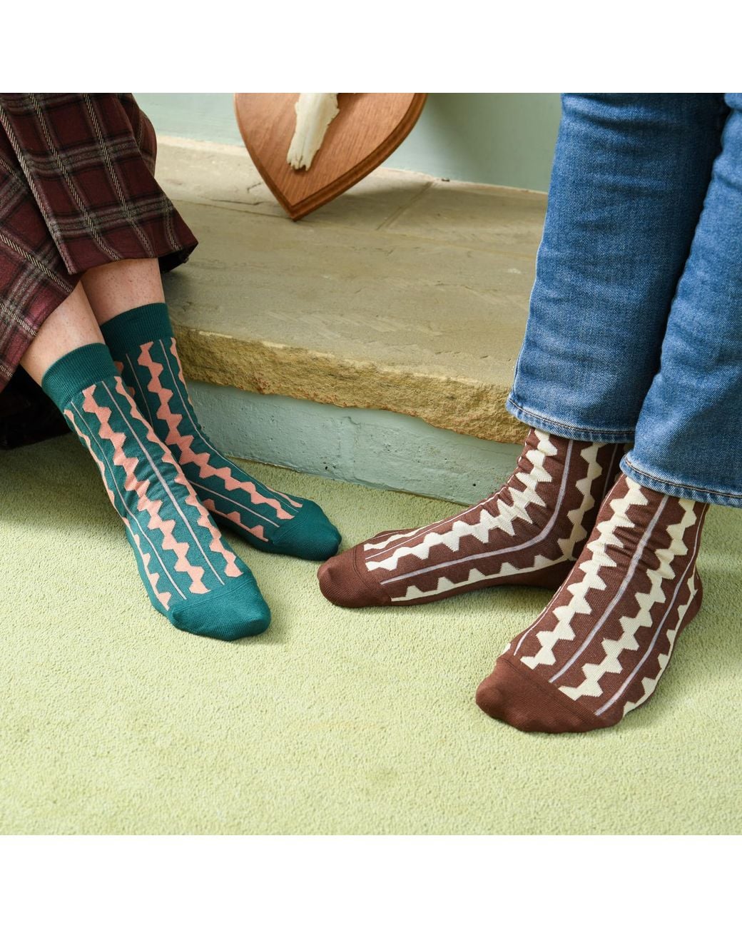 Peper Harow - Made in England Green Groove Socks –