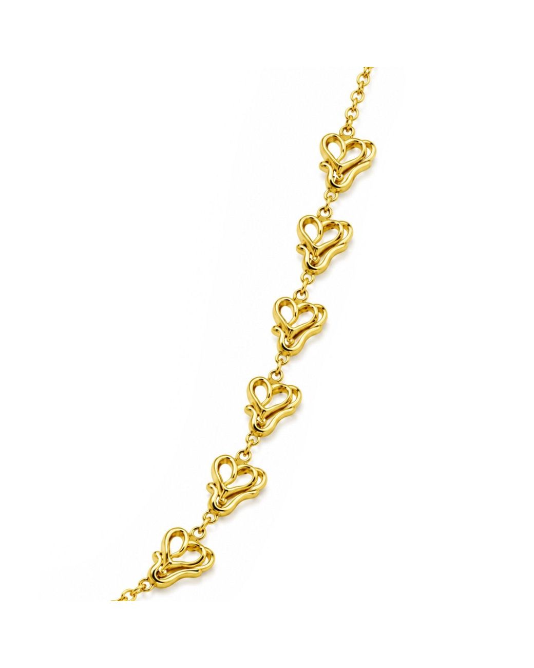 Unaloe Metallic Sculptural Heart Link Necklace – -Plated Sterling