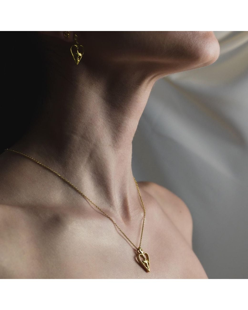Myrto Katramadou Jewellery Metallic Heartshield – Pendant-Plated