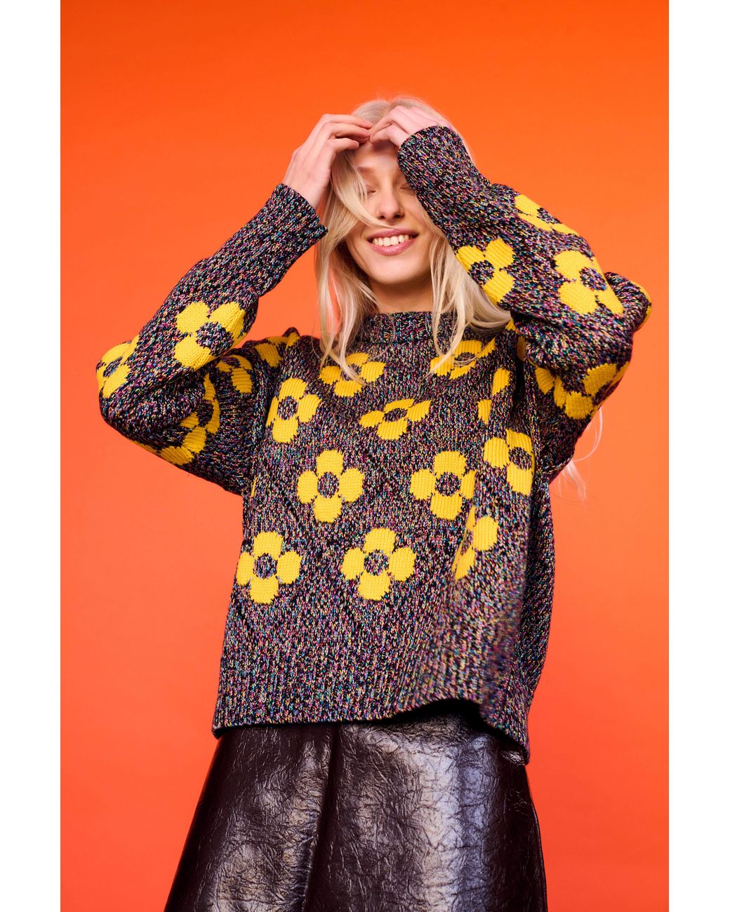 Gigi Knitwear Yellow Flower Power Sweater