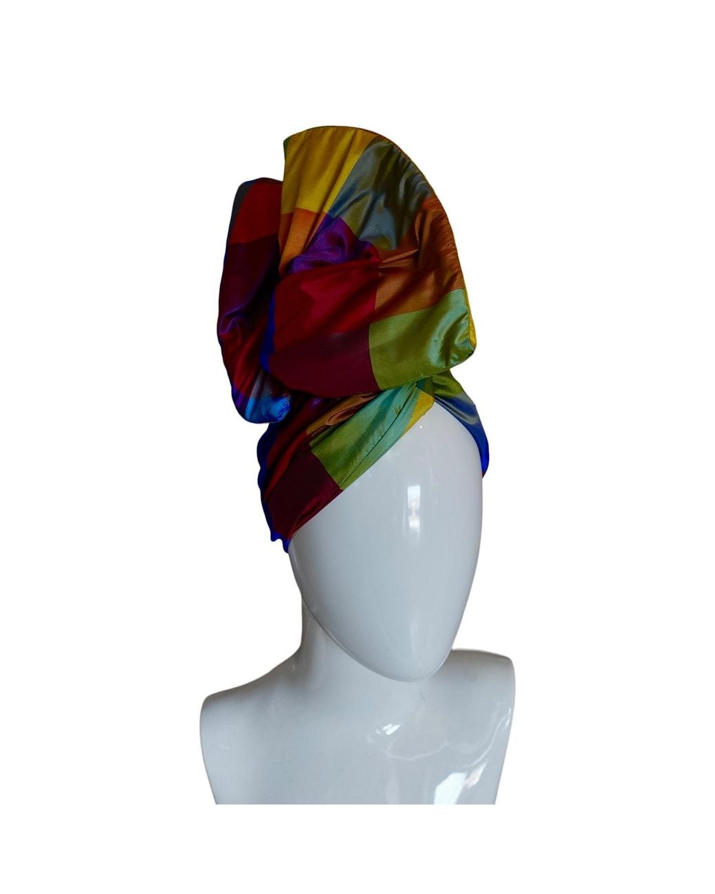 Romer Millinery Blue Twisturban Turban Silk Taffeta Bright Color Block