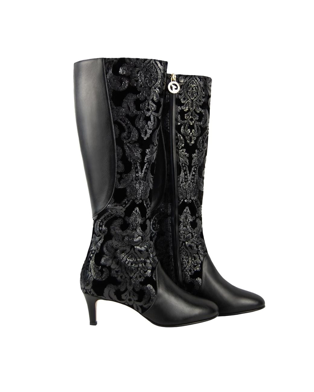 Moon D'elle Black Calante Knee High Boots