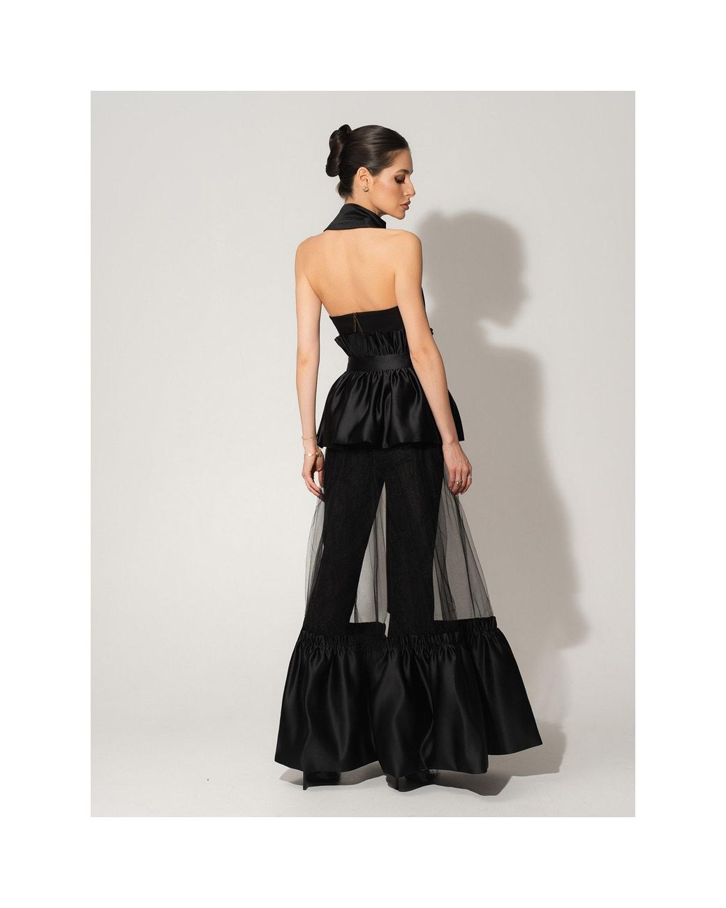 Tia Dorraine Black Fairytale Floor-Length Self-Tie Overskirt
