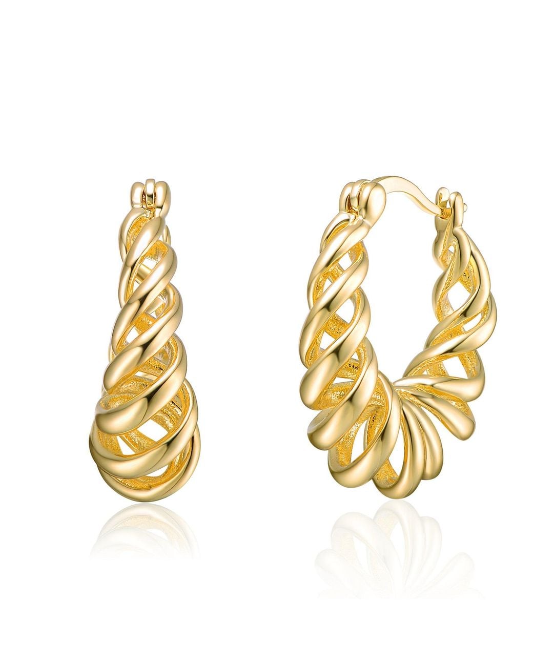 Genevive Jewelry Metallic Rachel Glauber Plated Twisted Halo Hoop Earrings