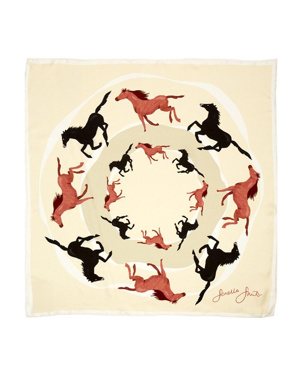 Fenella Smith Purple Running Horse Silk Scarf