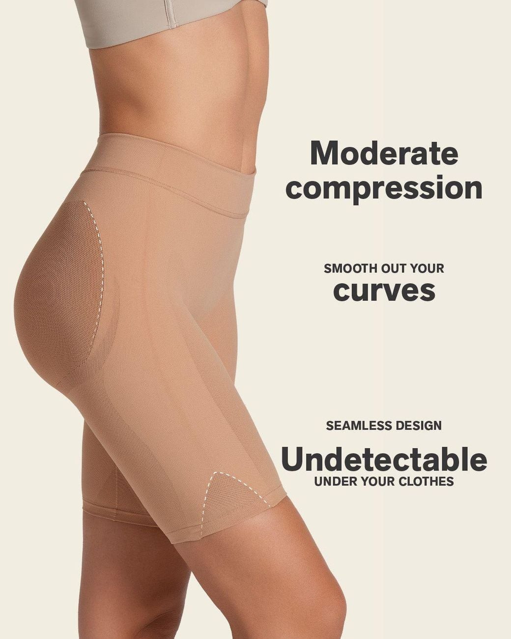 Leonisa Brown Well-Rounded Invisible Butt Lifter Shaper Short
