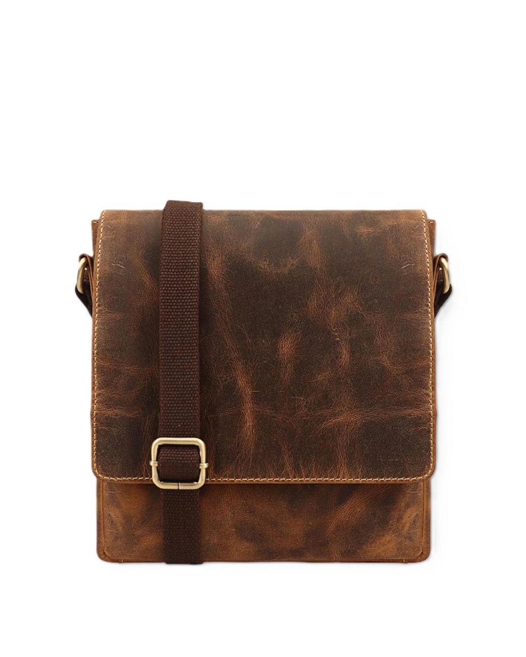 Lloyd Baker Brown Callum Distressed Leather Crossbody Bag for men