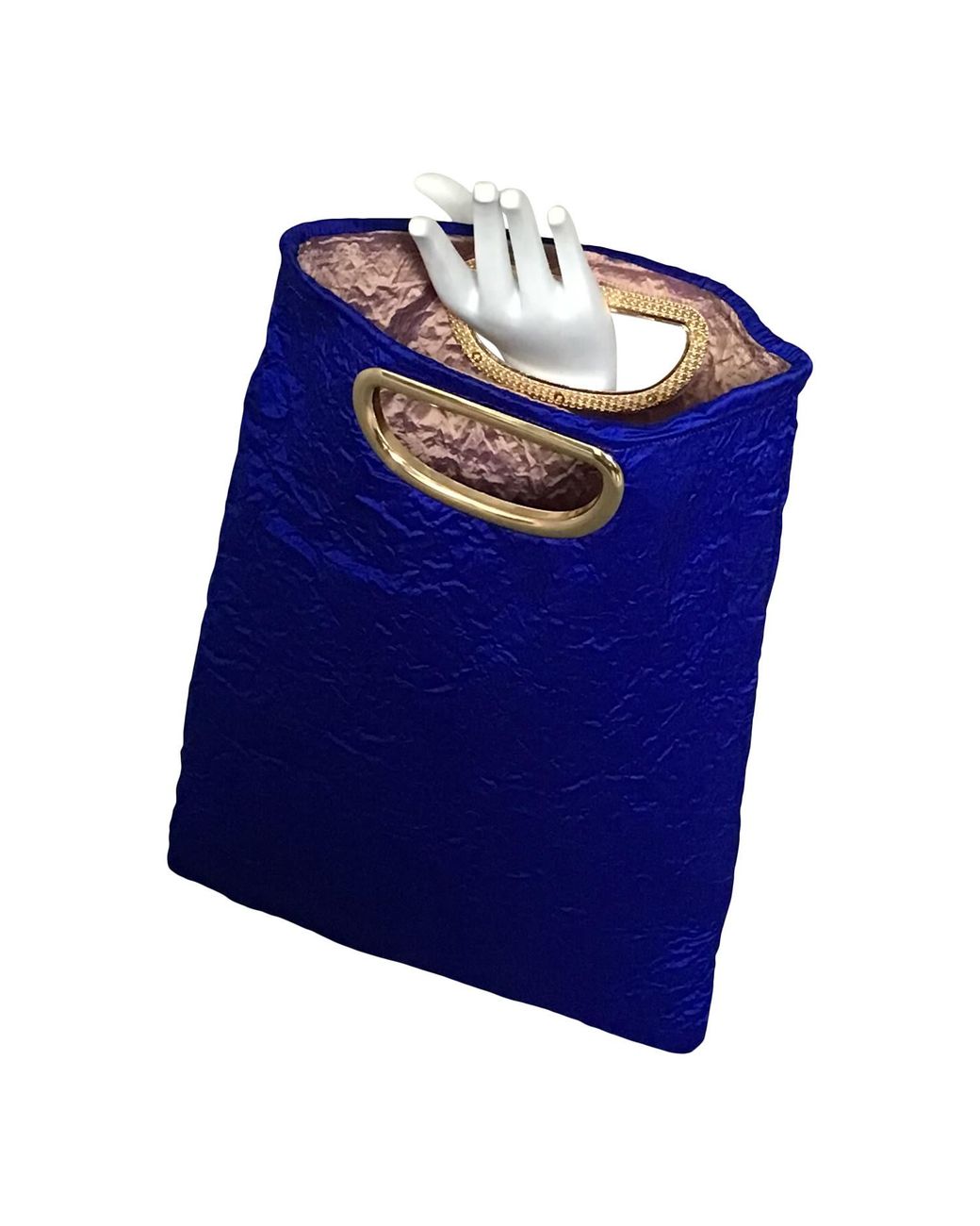 Romer Millinery Blue Morphy Moldable Clutch Bag Cobalt Silk